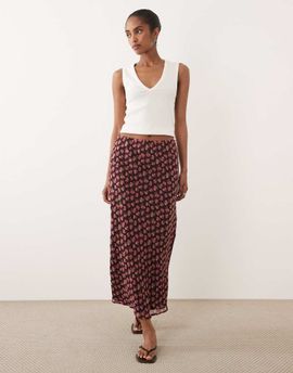 Wednesday's Girl Wednesday's Girl bias cut micro floral skirt in pink