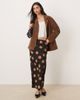 Wednesday's Girl Wednesday's Girl bias cut midaxi skirt in brown polka dots - 1