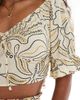 Wednesday's Girl Wednesday's Girl bloom detail puff sleeve cropped blouse in yellow - 4