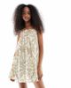 Wednesday's Girl Wednesday's Girl bold floral print cami mini dress in light yellow - 3