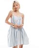Wednesday's Girl Wednesday's Girl bold stripes mini dress in blue - 1
