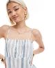 Wednesday's Girl Wednesday's Girl bold stripes mini dress in blue - 3