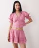 Wednesday's Girl Wednesday's Girl broderie tiered mini skirt in dusty pink - part of a set - 1