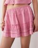 Wednesday's Girl Wednesday's Girl broderie tiered mini skirt in dusty pink - part of a set - 4