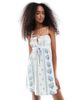 Wednesday's Girl Wednesday's Girl chintzy floral bow detail cami dress in white - 3