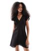 Wednesday's Girl Wednesday's Girl crochet trim frill dress in black - 1