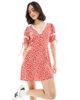 Wednesday's Girl Wednesday's Girl ditsy floral mini tea dress in red - 1
