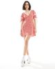 Wednesday's Girl Wednesday's Girl ditsy floral mini tea dress in red - 4