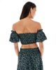 Wednesday's Girl Wednesday's Girl ditsy floral shirred off-shoulder top in black - part of a set - 4
