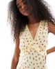 Wednesday's Girl Wednesday's Girl ditsy floral v-neck midi dress in yellow - 2
