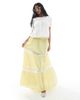 Wednesday's Girl Wednesday's Girl gingham lace inserts skirt in yellow - 1