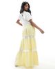 Wednesday's Girl Wednesday's Girl gingham lace inserts skirt in yellow - 2