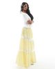 Wednesday's Girl Wednesday's Girl gingham lace inserts skirt in yellow - 3