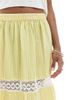 Wednesday's Girl Wednesday's Girl gingham lace inserts skirt in yellow - 4