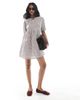 Wednesday's Girl Wednesday's Girl gingham smocked mini dress in brown-Yellow - 1
