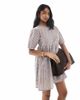 Wednesday's Girl Wednesday's Girl gingham smocked mini dress in brown-Yellow - 2