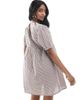 Wednesday's Girl Wednesday's Girl gingham smocked mini dress in brown-Yellow - 3
