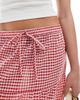 Wednesday's Girl Wednesday's Girl gingham tiered midaxi skirt in red - 4