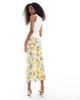 Wednesday's Girl Wednesday's Girl lemon print bias cut midaxi skirt in yellow - 3