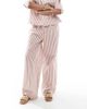 Wednesday's Girl Wednesday's Girl linen mix wide leg pants in tan stripes - part of a set-Brown - 3