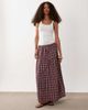 Wednesday's Girl Wednesday's Girl midaxi skirt in burgundy gingham-Red - 1