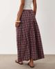 Wednesday's Girl Wednesday's Girl midaxi skirt in burgundy gingham-Red - 2