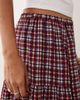 Wednesday's Girl Wednesday's Girl midaxi skirt in burgundy gingham-Red - 4