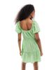 Wednesday's Girl Wednesday's Girl milkmaid linen blend dress in green - 4