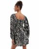 Wednesday's Girl Wednesday's Girl mini smock dress in black and white floral - 3
