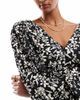 Wednesday's Girl Wednesday's Girl mini smock dress in black and white floral - 4