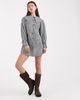 Wednesday's Girl Wednesday's Girl oversized collared mini dress in gray plaid - 1