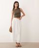 Wednesday's Girl Wednesday's Girl poplin ruffle edged midaxi skirt in crisp white - 1