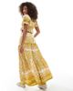 Wednesday's Girl Wednesday's Girl printed tiered maxi skirt in pink and green - part of a set-Multi - 4