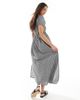 Wednesday's Girl Wednesday's Girl puff sleeve gingham midaxi dress in black - 4