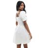 Wednesday's Girl Wednesday's Girl puff sleeve mini dress in white - 2