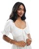 Wednesday's Girl Wednesday's Girl puff sleeve mini dress in white - 3