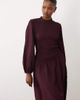 Wednesday's Girl Wednesday's Girl puff sleeve shirred detail midaxi dress in deep purple-White - 1