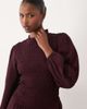 Wednesday's Girl Wednesday's Girl puff sleeve shirred detail midaxi dress in deep purple-White - 3