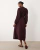 Wednesday's Girl Wednesday's Girl puff sleeve shirred detail midaxi dress in deep purple-White - 4