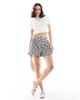 Wednesday's Girl Wednesday's Girl ruffle edge gingham shorts in black - 1