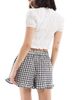 Wednesday's Girl Wednesday's Girl ruffle edge gingham shorts in black - 3