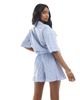 Wednesday's Girl Wednesday's Girl ruffle edge shorts in blue stripes - part of a set - 2
