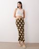 Wednesday's Girl Wednesday's Girl satin bias cut midaxi skirt in khaki-green polka dots - 1