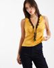 Wednesday's Girl Wednesday's Girl satin lace detailed top in golden bronze - 1