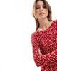 Wednesday's Girl Wednesday's Girl smudge polka dot mini dress in deep red - 4