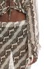 Wednesday's Girl Wednesday's Girl snake print sheer beach skirt in brown - part of a set - 3