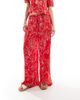 Wednesday's Girl Wednesday's Girl soleil print wide leg pants in red - part of a set - 2