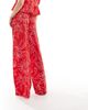 Wednesday's Girl Wednesday's Girl soleil print wide leg pants in red - part of a set - 4