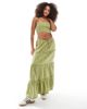 Wednesday's Girl Wednesday's Girl striped bandeau top in green - part of a set - 1