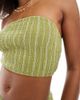 Wednesday's Girl Wednesday's Girl striped bandeau top in green - part of a set - 3